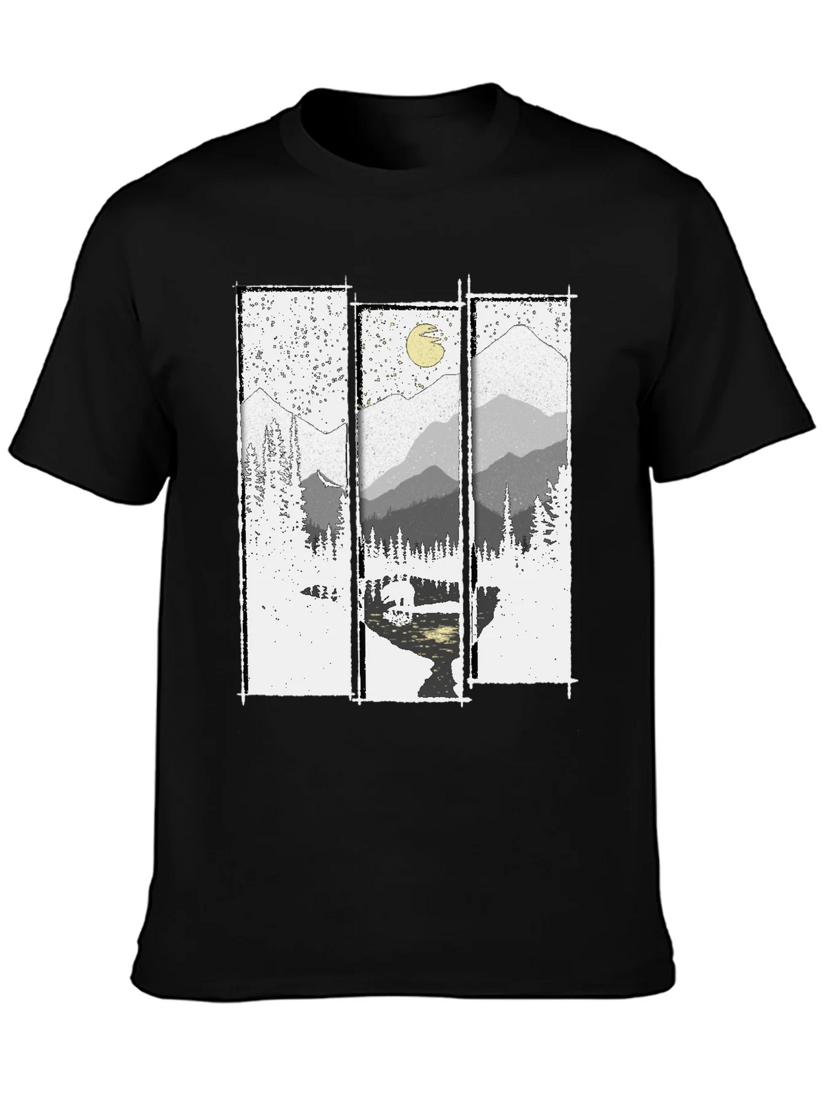 Mountain Vista Graphic Tee - Black Cotton T-Shirt product image 3