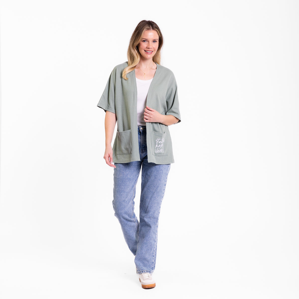 Faith Hope Love Waffle Knit Kimono product image 2