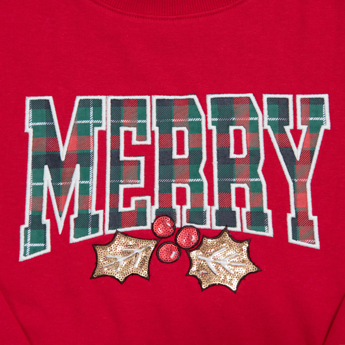 Plaid Merry Embellished Sweatshirt - 24 product image 3