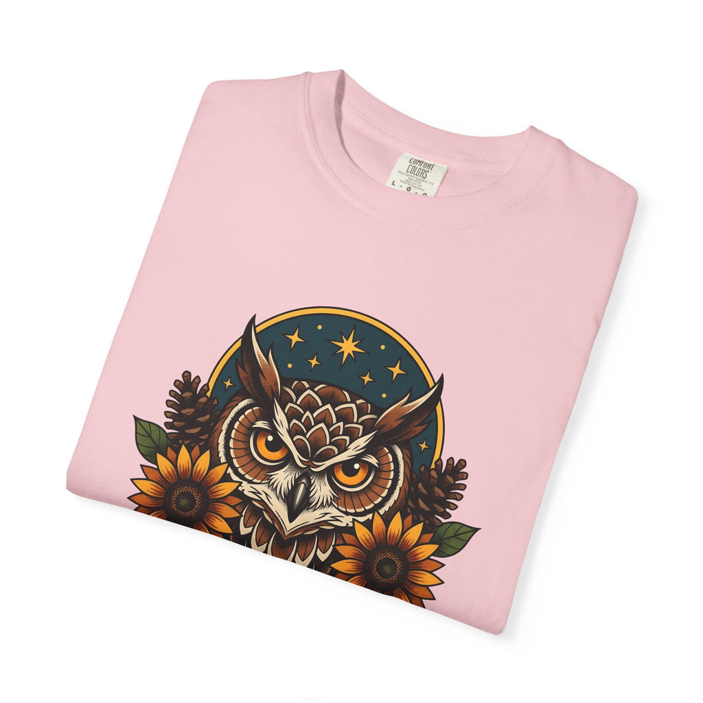 Owl Sunflower Tribal T-Shirt – Fall Autumn Wilderness Art product image 11