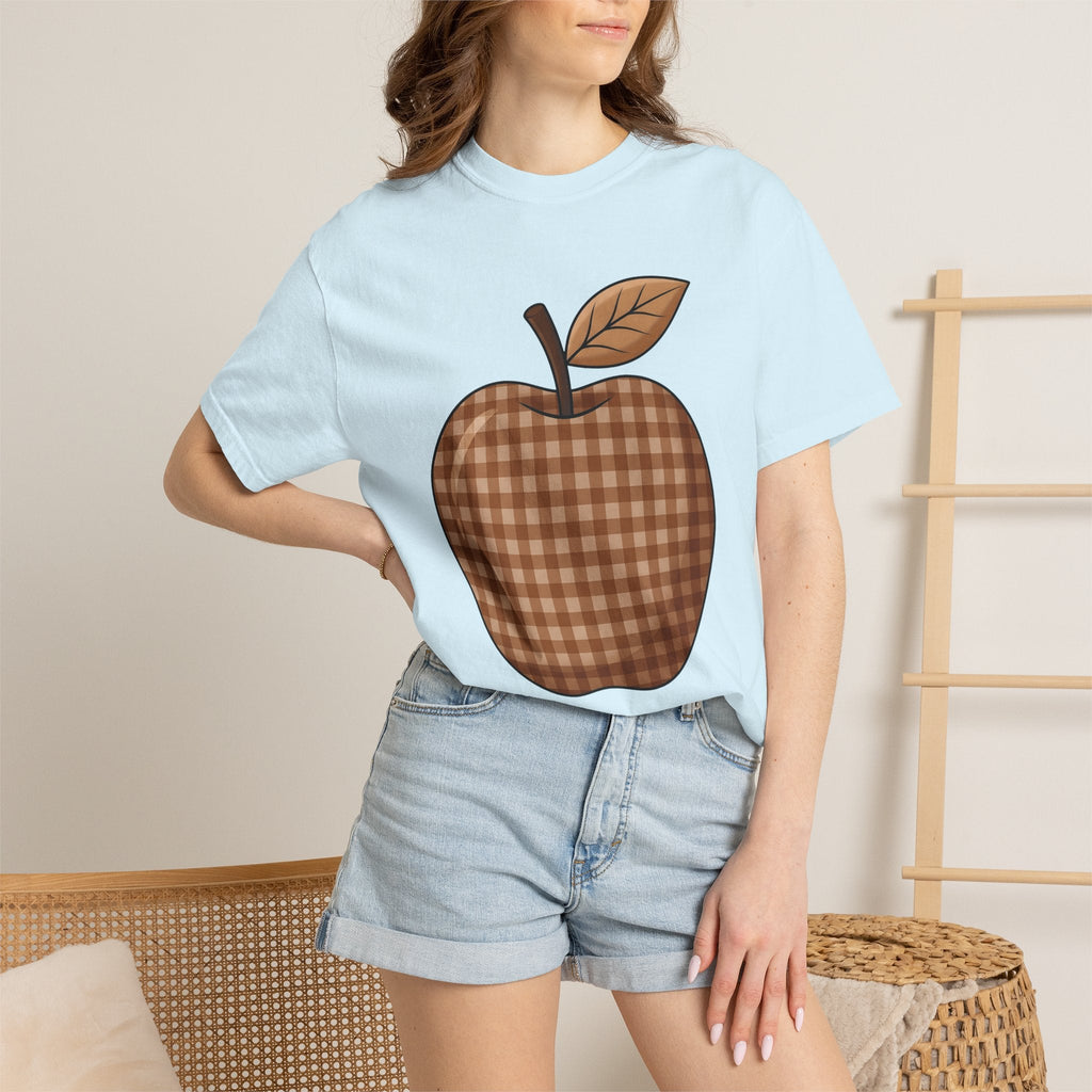 Plaid Apple Farmhouse T-Shirt – Fall Teacher Autumn Design product image 9
