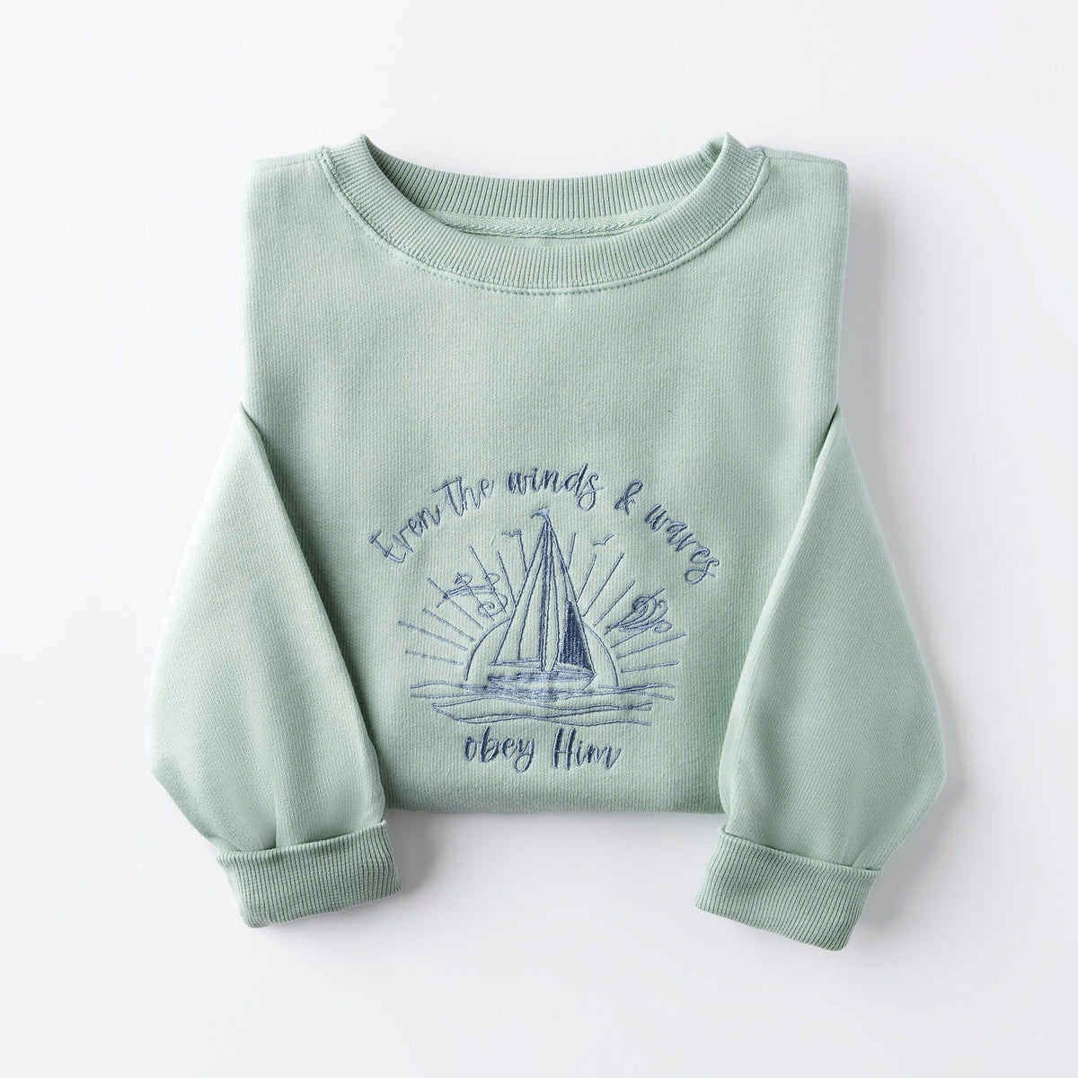 Embroidered Winds and Waves Sweatshirt
