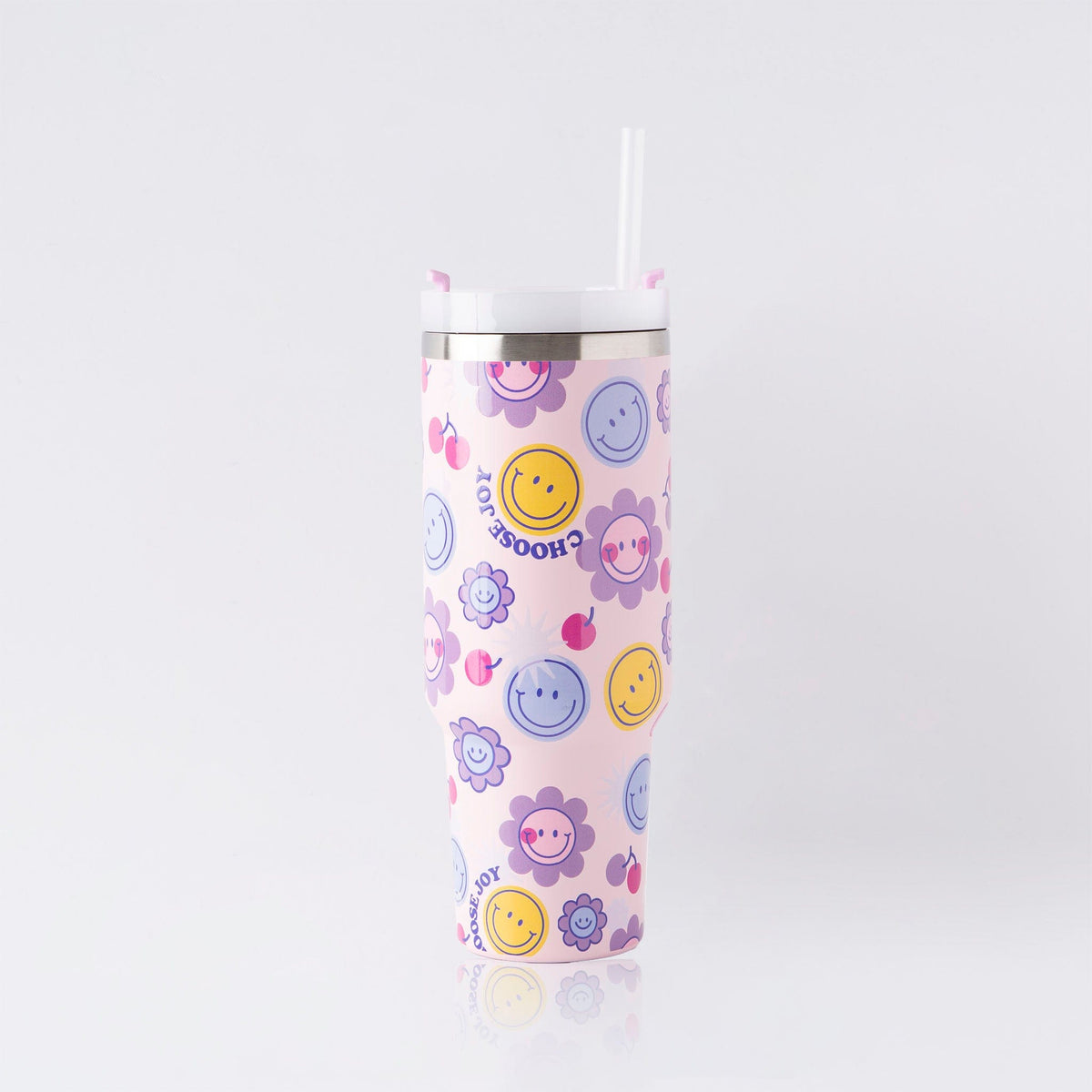 Choose Joy All Over Stainless Steel 40oz Tumbler with Handle