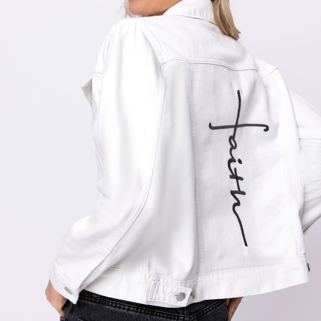 Faith Cross Denim Jacket
