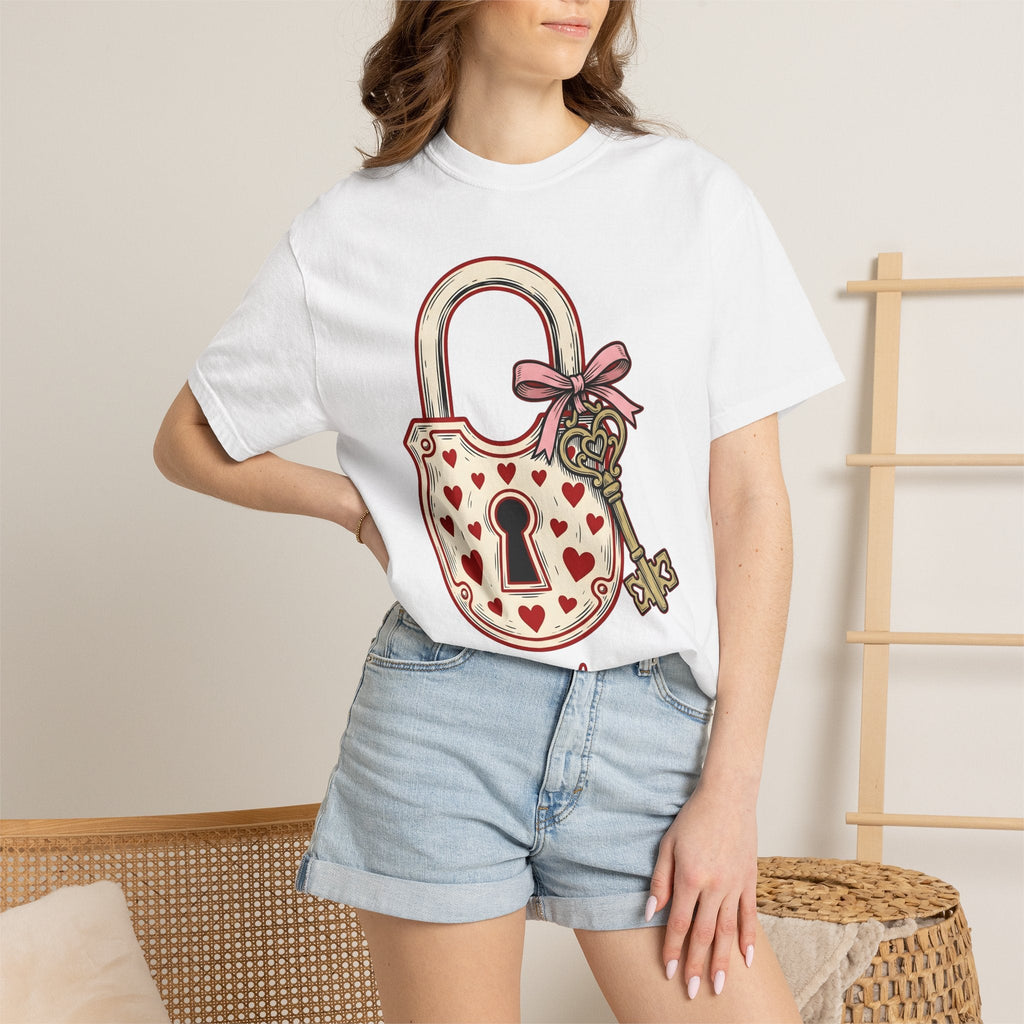 Love Lock Shirt Valentine Partner Unisex Gift Retro Tee product image 6