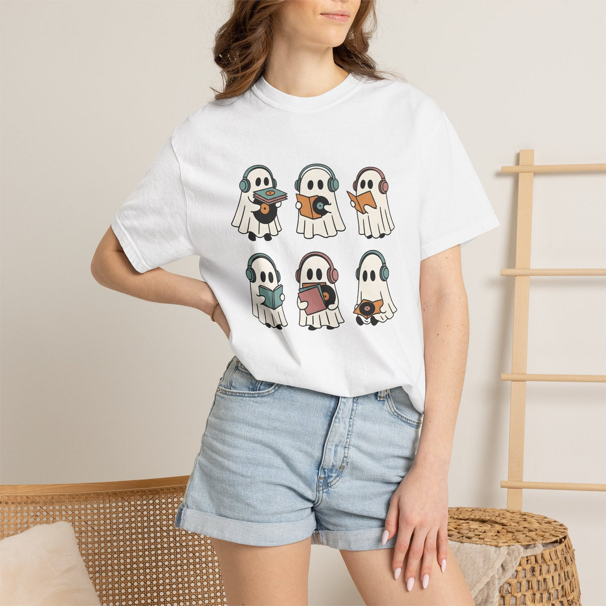 Ghost Music Shirt Halloween Unisex Gift Cartoon Tee Spirit product image 6