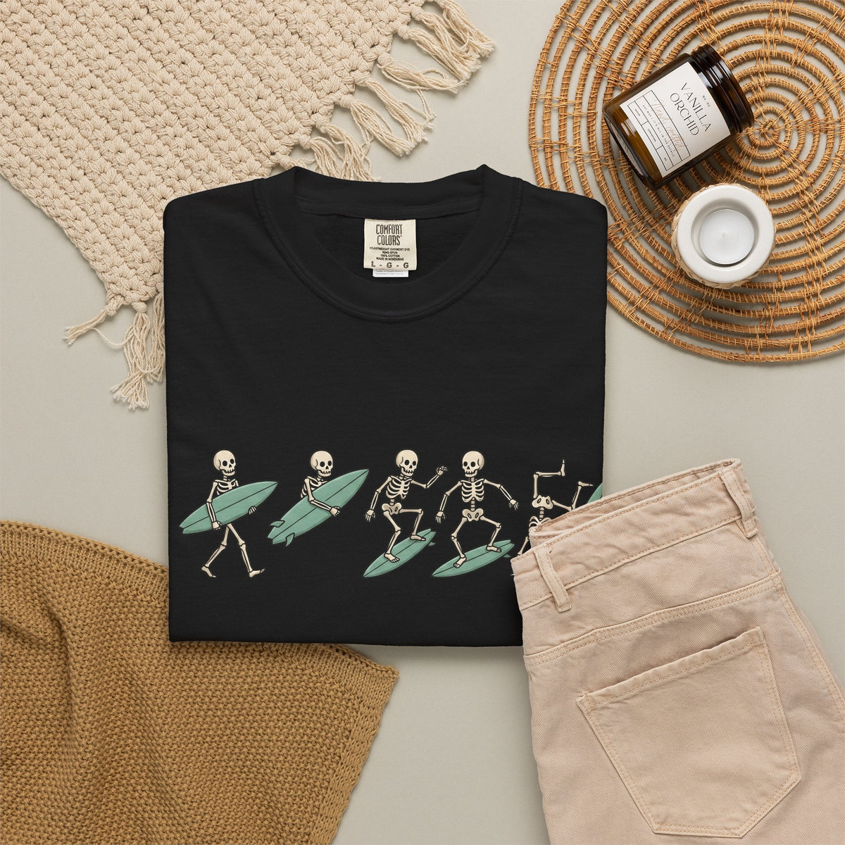 Skeleton Wave Riding Shirt Surfing Coast Unisex Gift product image 16