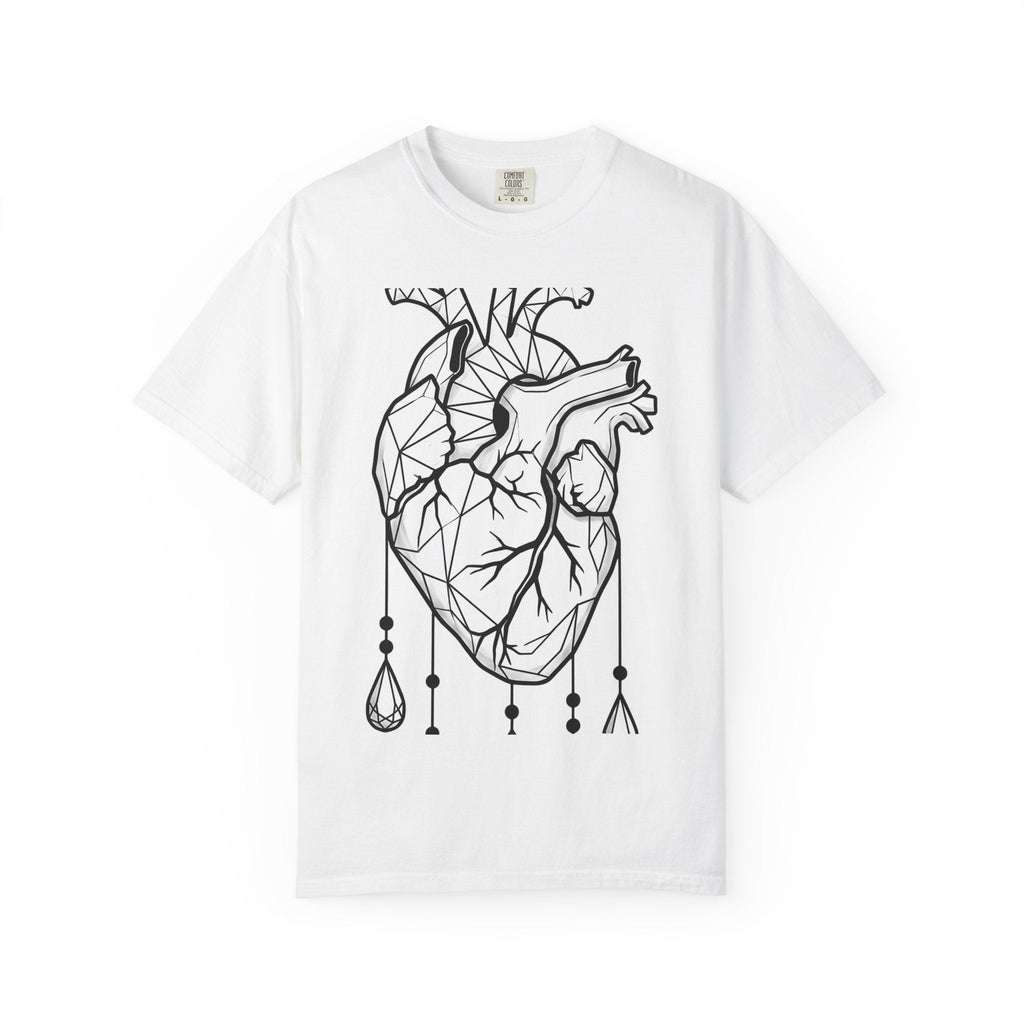 Angular Heart Shirt Boho Chic Ink Gift Women Sketch Tee product image 1