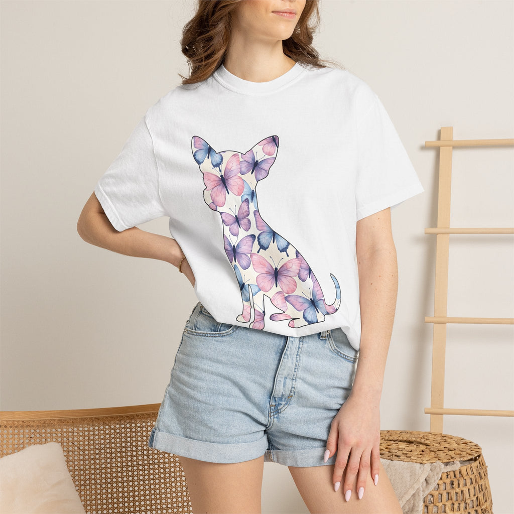 Chihuahua Butterfly Design Shirt Dog Fauna Gift Women product image 6