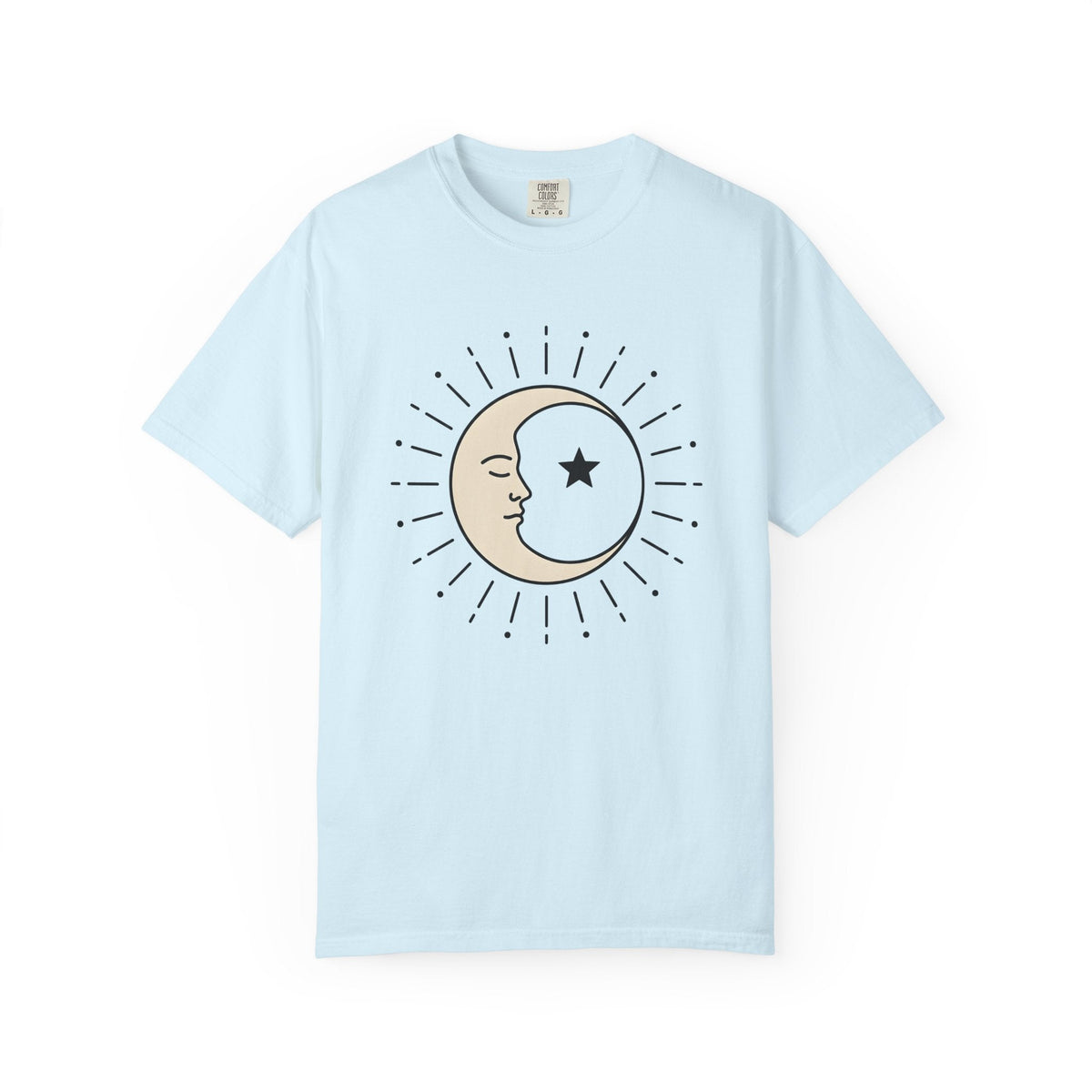 Moon Face Shirt Boho Chic Celestial Unisex Gift Line Art product image 2