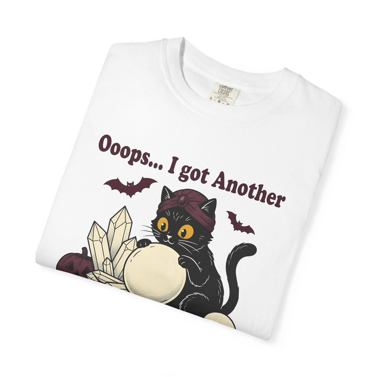 Black Cat Crystal Ball Cartoon T-Shirt – Halloween Witchy product image 5
