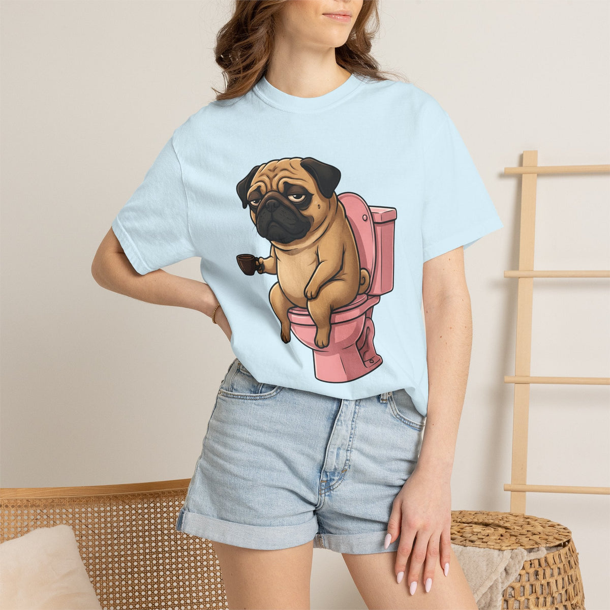 Pug Mocha Shirt Dog Satire Unisex Gift Animated Tee Pugs product image 9