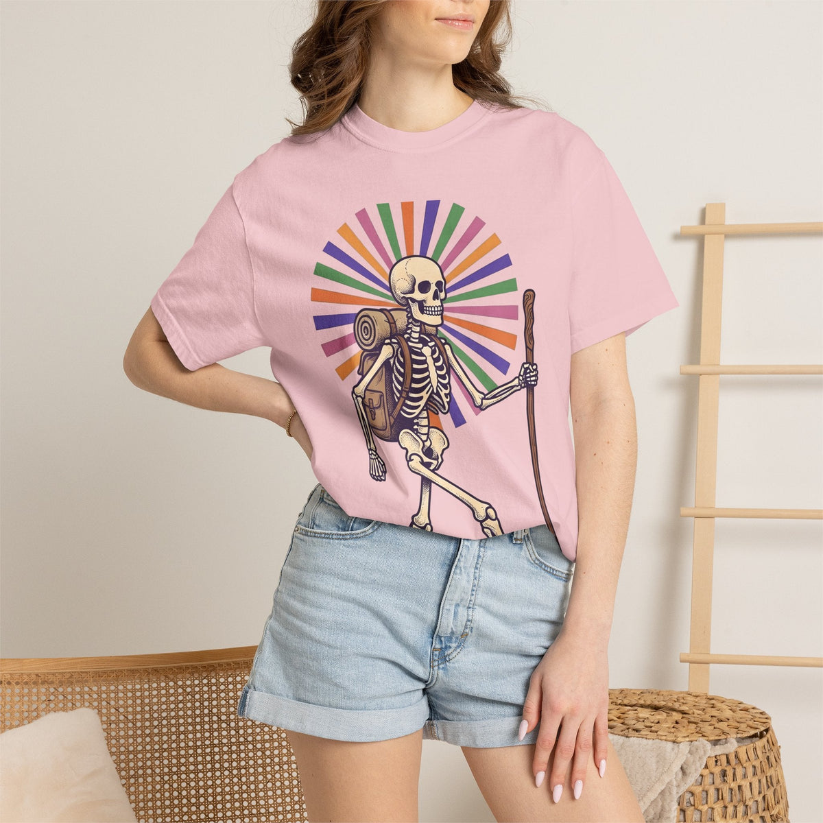 Skull Backpacker Shirt Hiking Camping Gift Women Rustic Tee product image 13