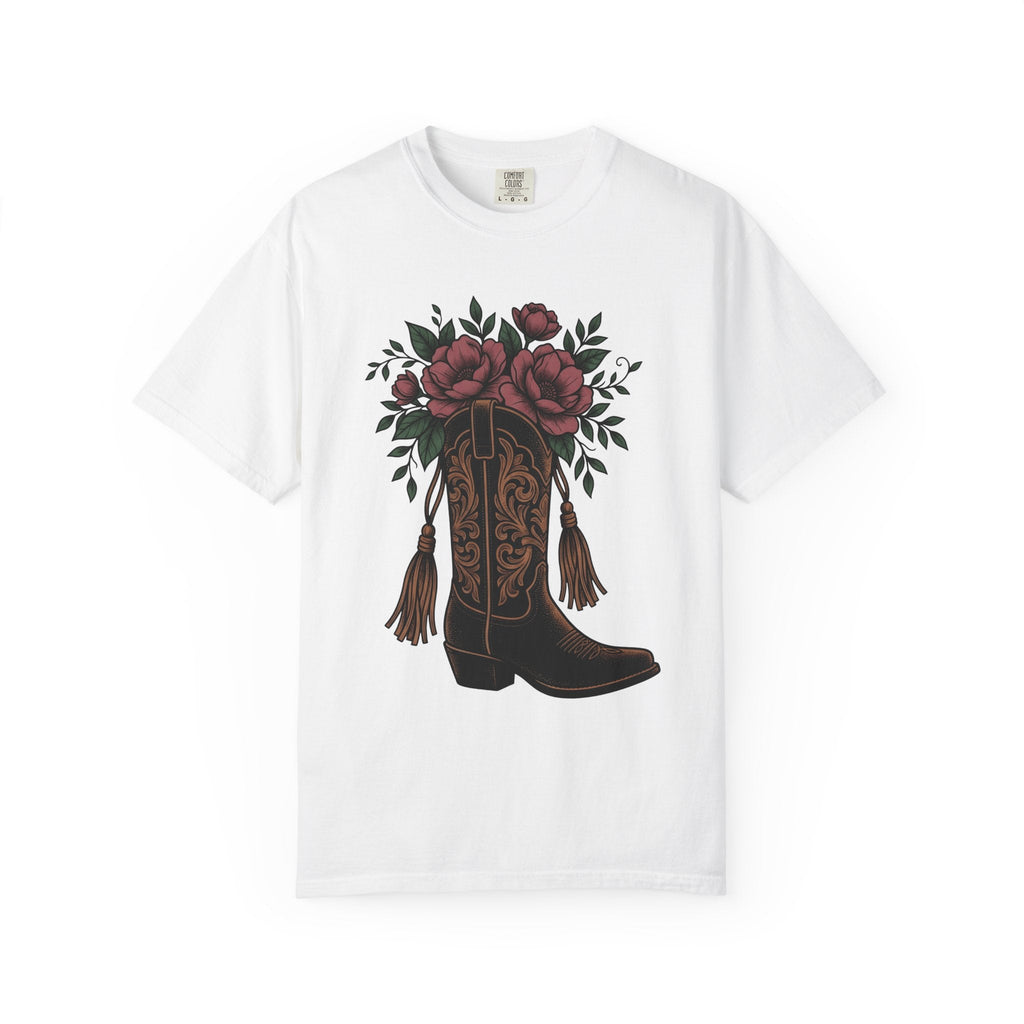 Cowgirl Boot Floral Shirt Rodeo Gift for Women Ethnic Tee product image 1