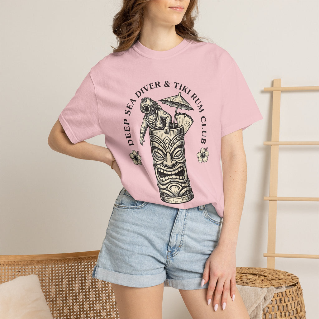 Tiki Mug Diver Shirt Drinks Tropical Unisex Gift Vintage Tee Scuba Diver T-Shirt