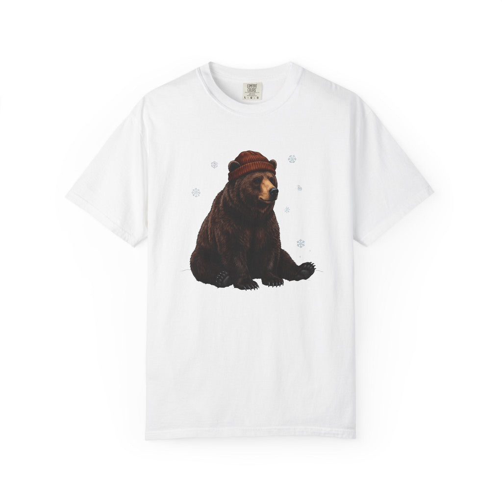 Bear Beanie Shirt Animals Cold Gift Women Sketch Tee product image 1