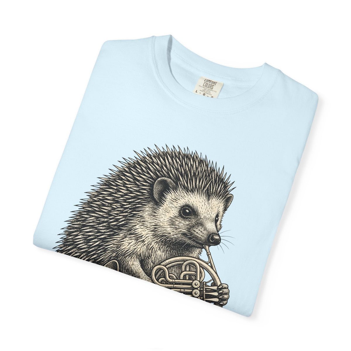 Hedgehog Horn Shirt Animals Instruments Unisex Gift Retro product image 8