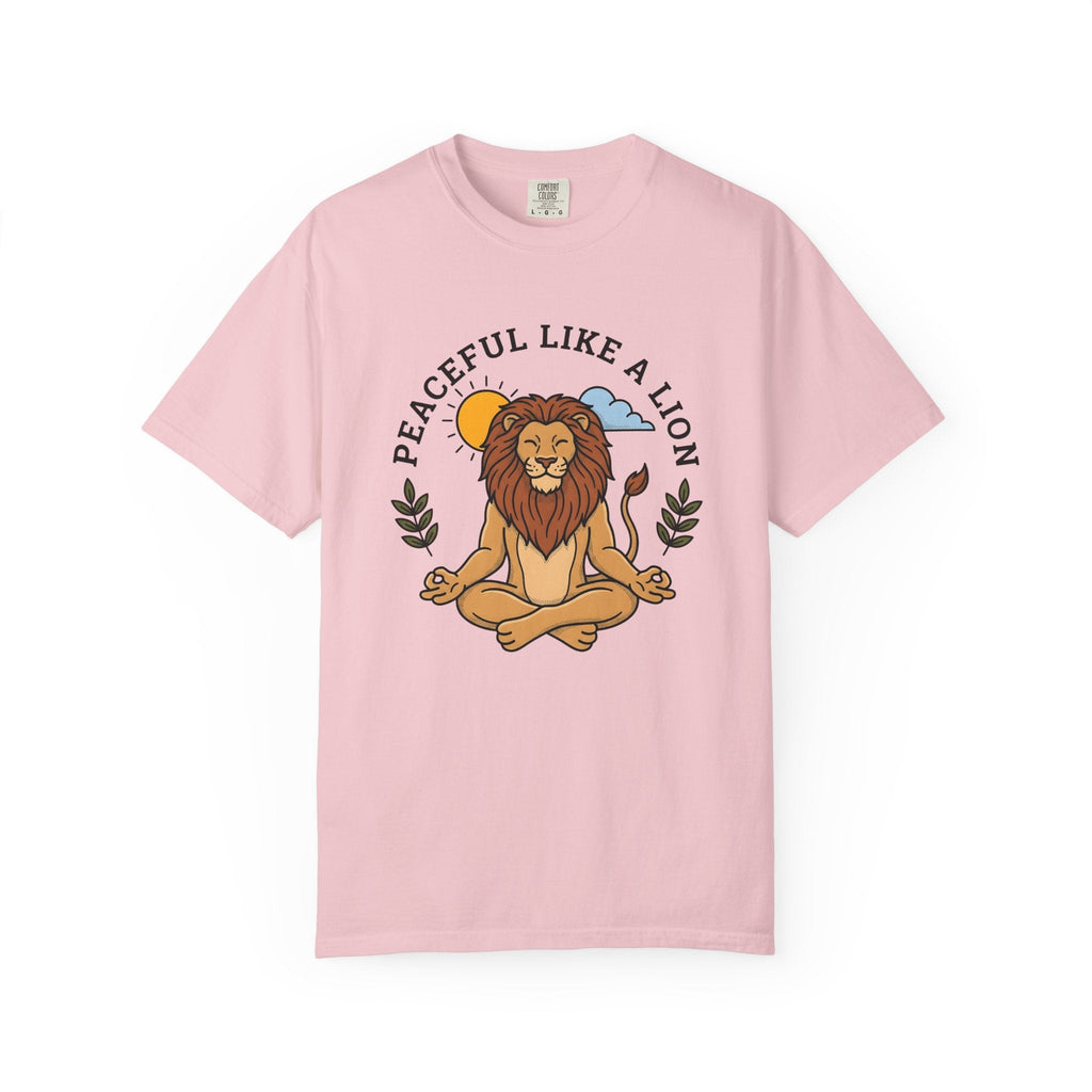 Peaceful Lion Shirt Yoga Wellness Unisex Gift Animated Tee product image 3
