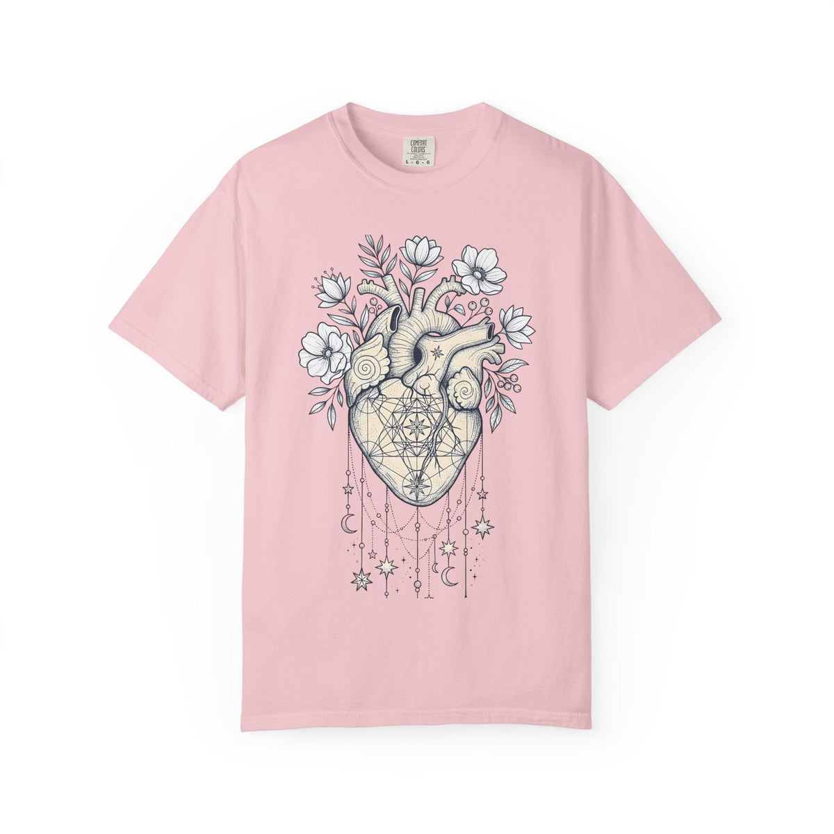 Anatomical Heart Floral Shirt Boho Chic Spiritual Unisex product image 3