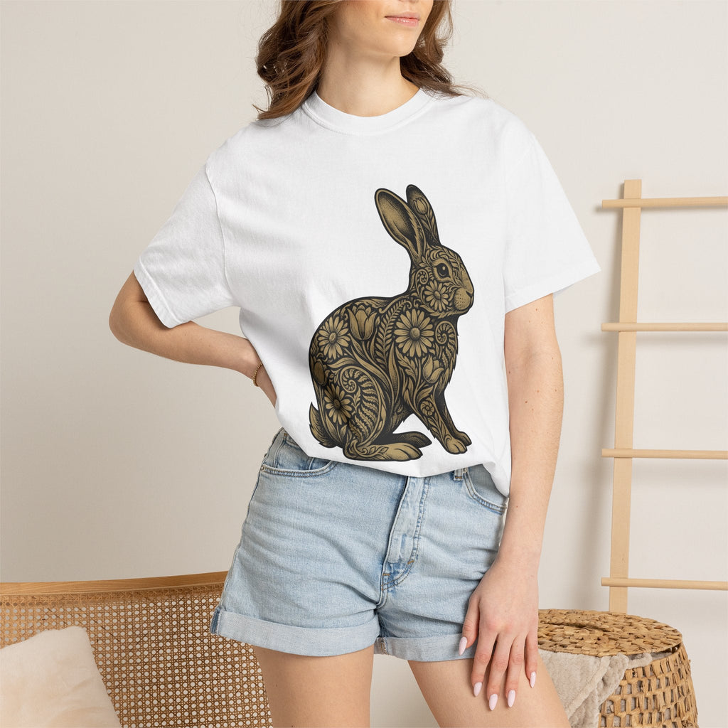 Floral Rabbit Shirt Easter Animal Unisex Gift Boho Tee product image 6
