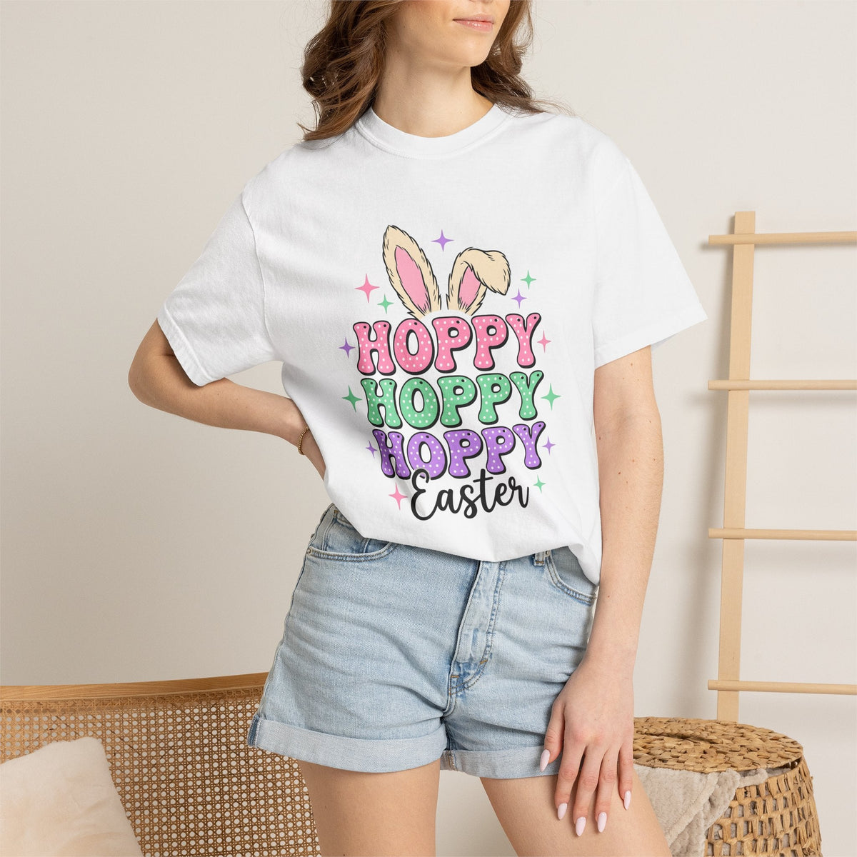 Bunny Ears Shirt Easter Animal Unisex Gift Pastel Tee product image 6
