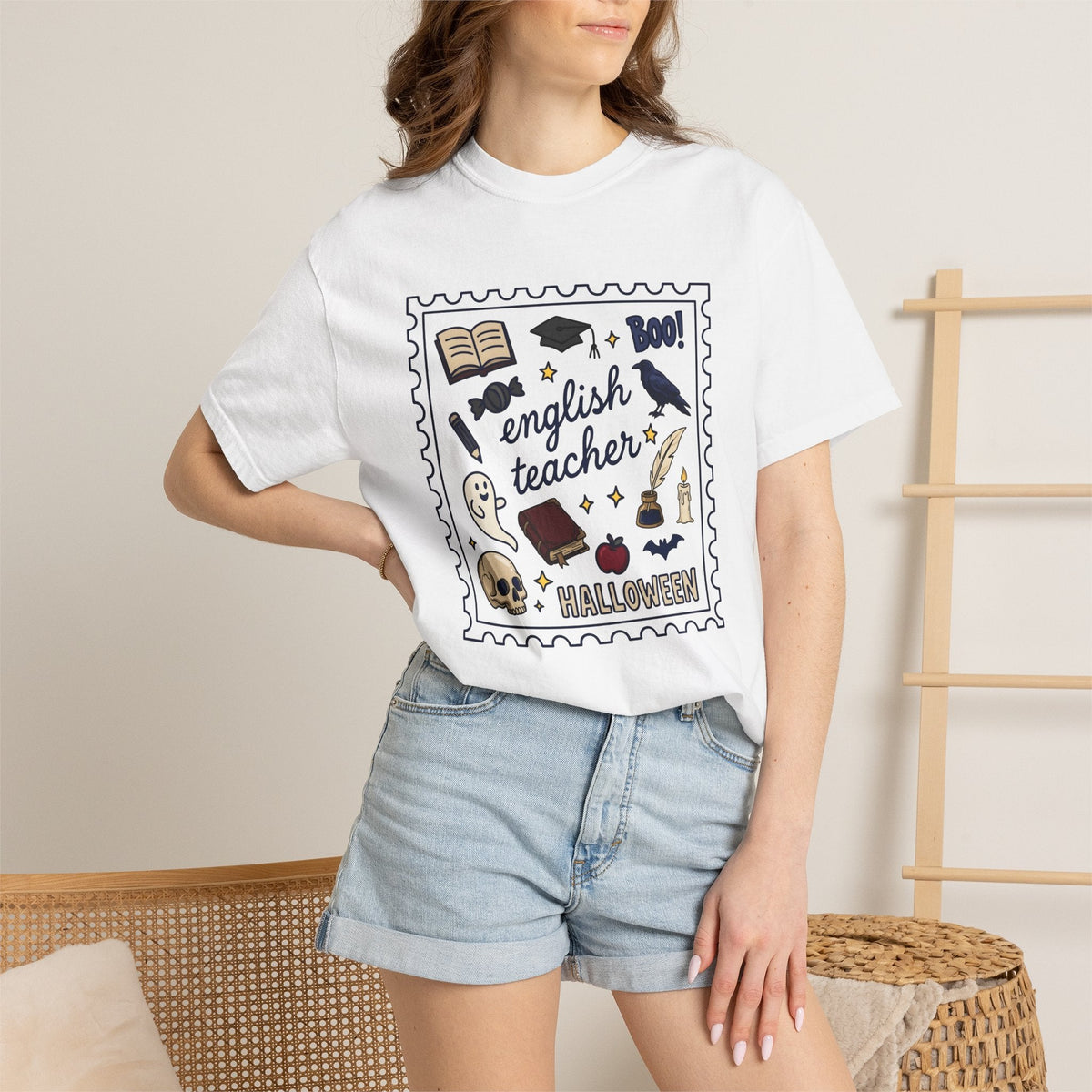 Halloween Teacher Sketch T-Shirt – Spooky Educator Design product image 6
