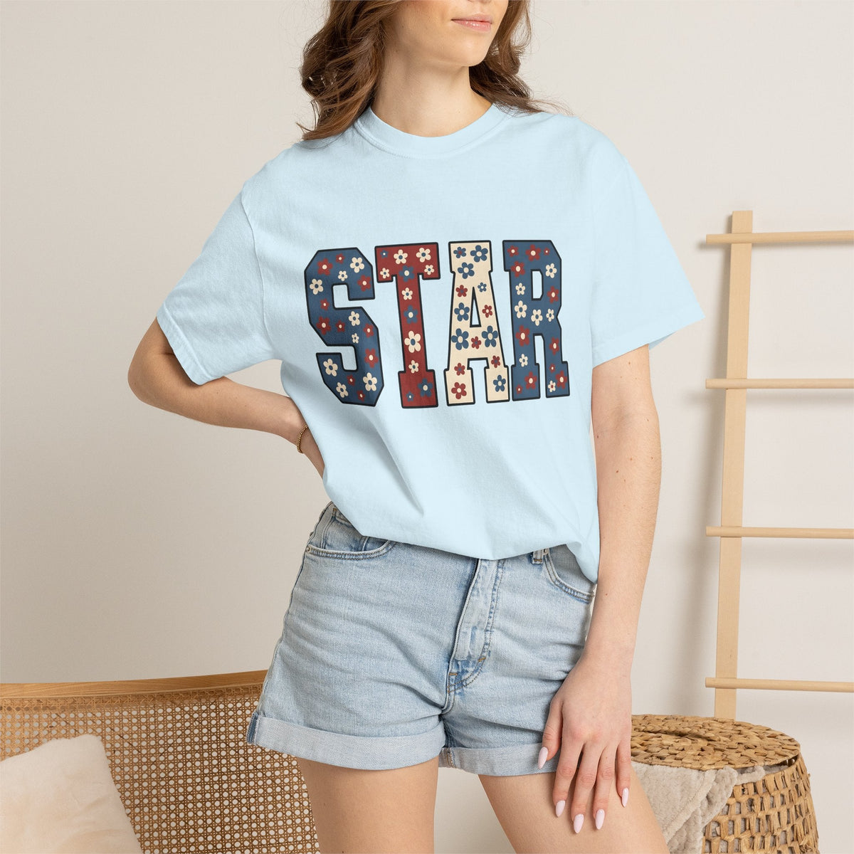 Flower Star Lettering Shirt 4th Of July America Unisex Gift product image 9