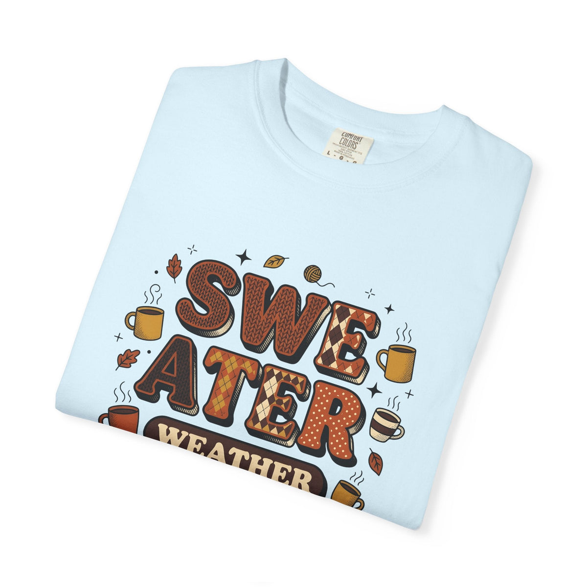 Cozy Mug Maple Leaves Old School T-Shirt – Fall Latte Lover Design, Unisex Graphic Tee