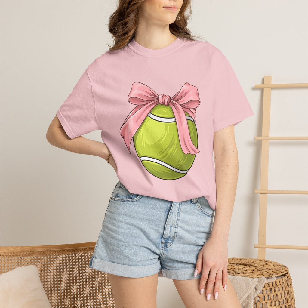 Tennis Ball Bow Shirt Moms Exercise Gift Women Anime Tee product image 12