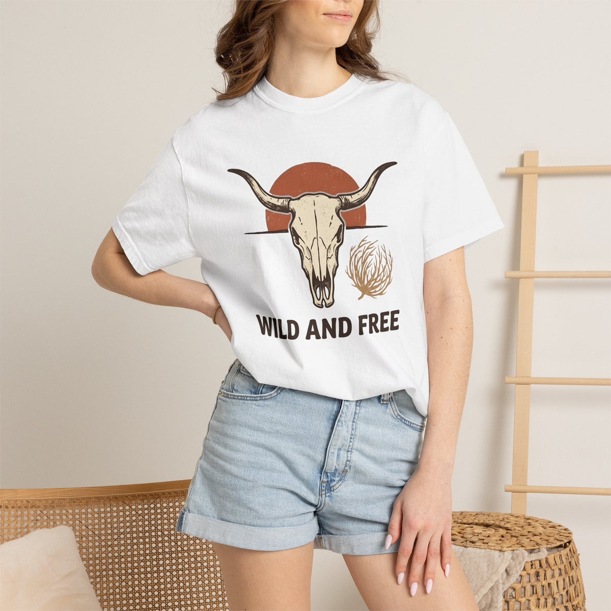 Steer Skull Shirt Cowgirl Country Gift for Women Farmhouse product image 6