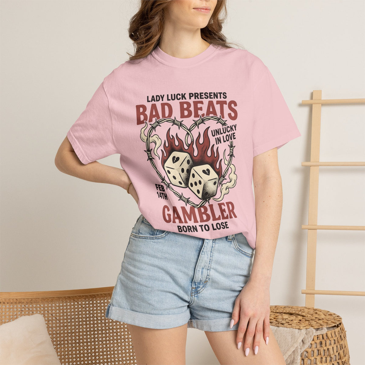 Dice Heart Shirt Valentines Day Gambler Unisex Gift Tattoo product image 12