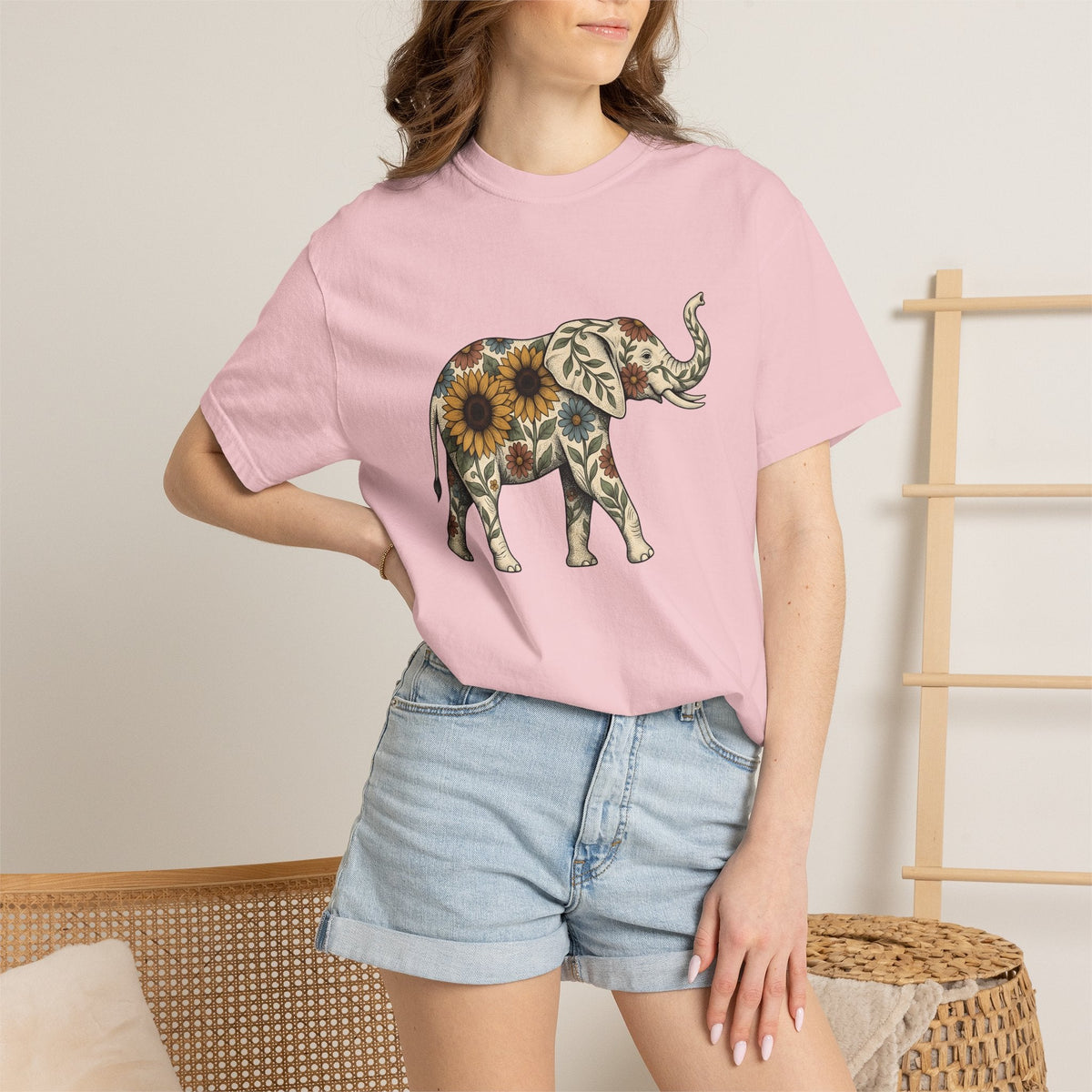 Elephant Flower Shirt Animals & Flowers Outdoors Unisex product image 12