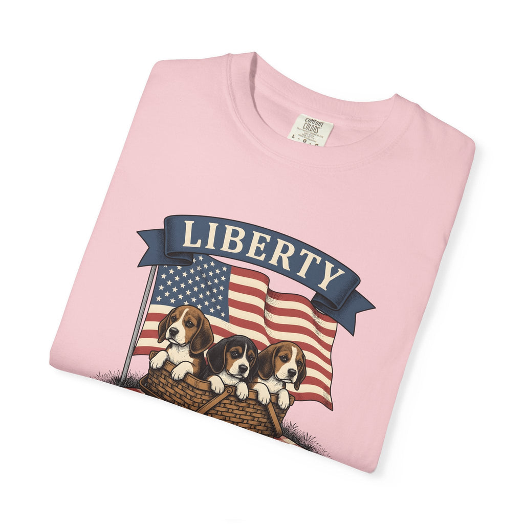 Beagle Pups Rustic T-Shirt – 4th of July Freedom Puppy product image 11