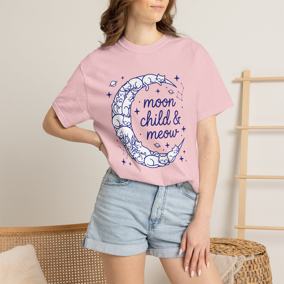 Moon Kittens Shirt Cat Zodiac Unisex Gift Sketch Tee Kitten product image 12