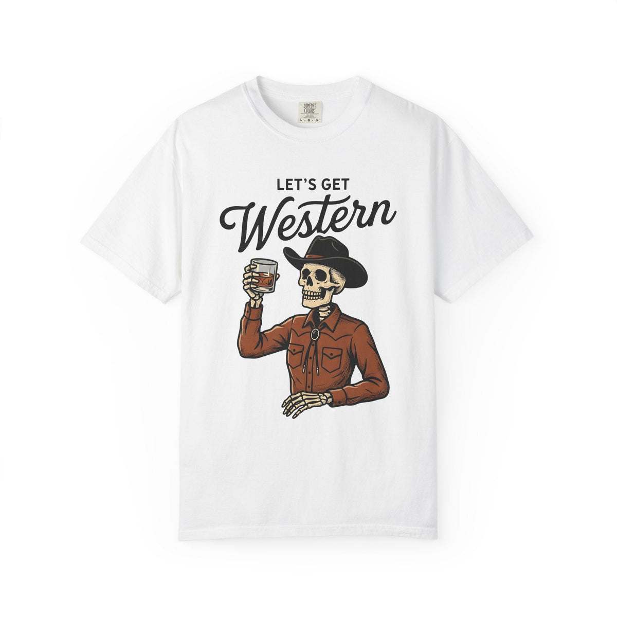 Western Skeleton Shirt Halloween Unisex Gift Vintage Tee product image 1