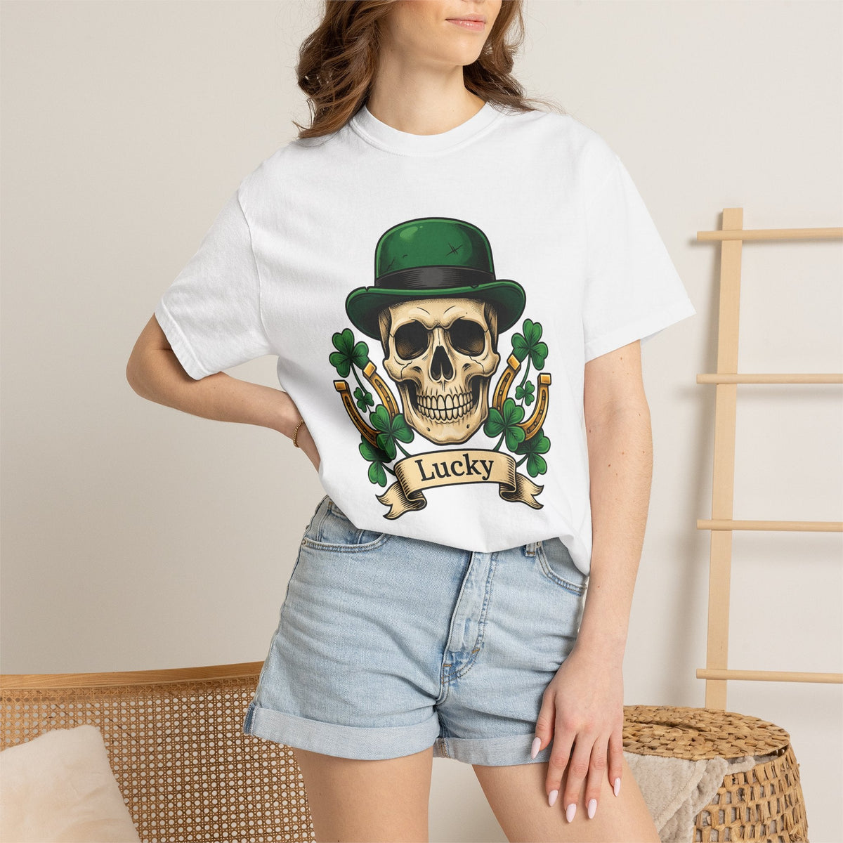 Skull Clover Shirt St Patrick's Day Fortune Unisex Gift product image 7