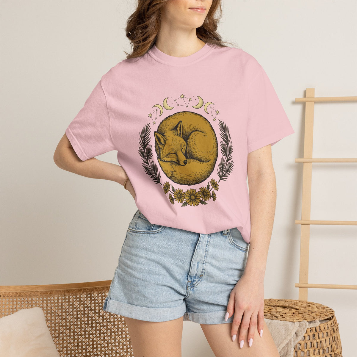 Curled Fox Shirt Boho Chic Outdoors Unisex Gift Tribal Tee product image 12