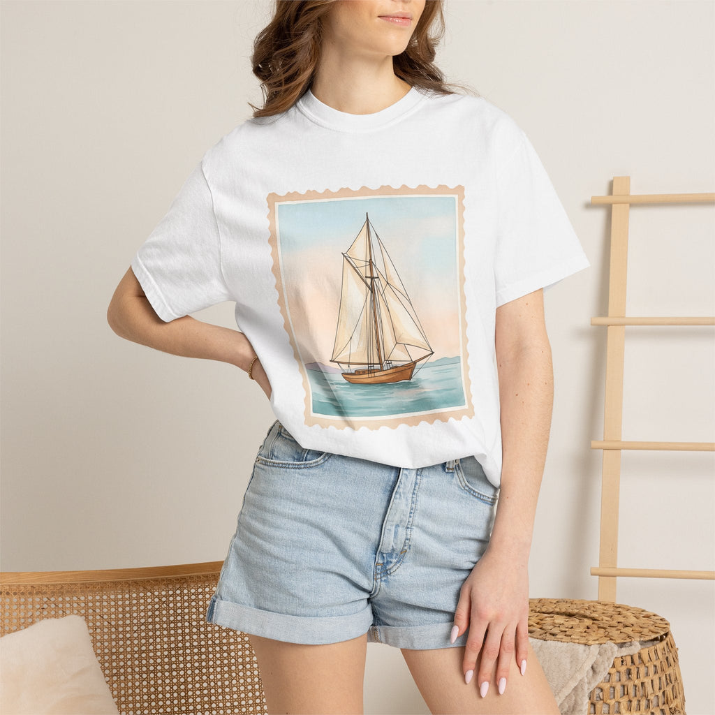 Sailboat Shirt Nautical Travel Unisex Gift Watercolor Tee product image 6