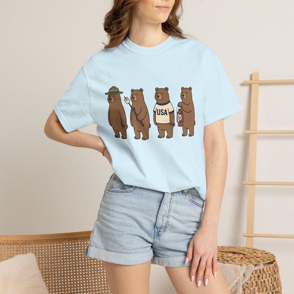 Camping Bears Shirt America Unisex Gift Cartoon Tee Bear product image 9