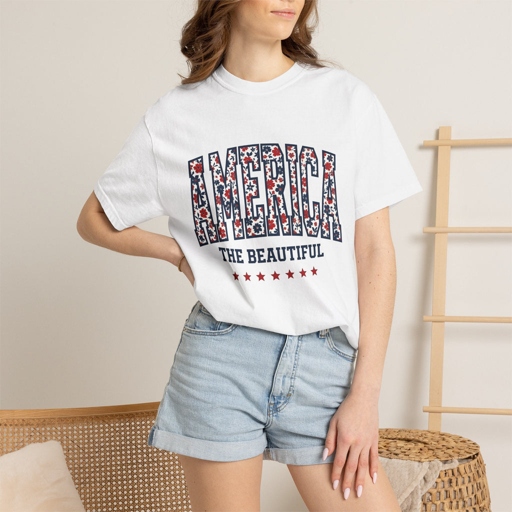 Floral Stars Pattern Shirt 4th Of July Patriotic Unisex product image 6