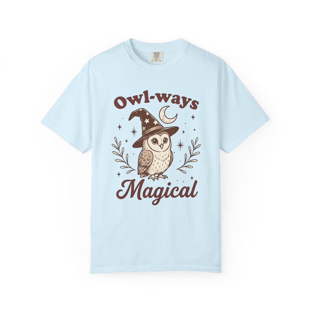 Owl Warlock Hat Shirt Halloween Mystic Unisex Gift Old School Tee Wizard Hat