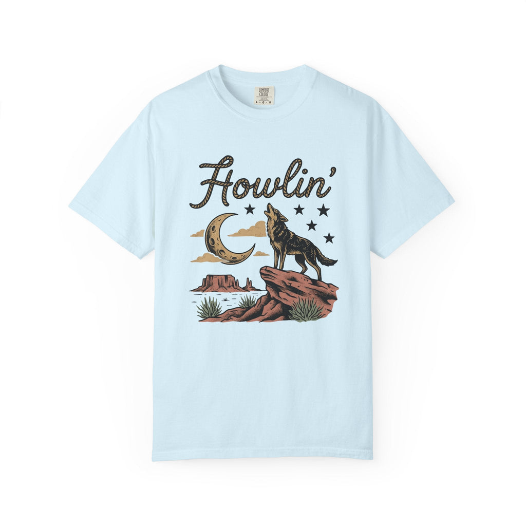 Wolf Howling Shirt Cowgirl Cowboy Gift for Women Retro Tee product image 2