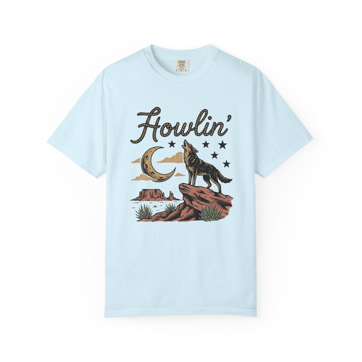 Wolf Howling Shirt Cowgirl Cowboy Gift for Women Retro Tee product image 2