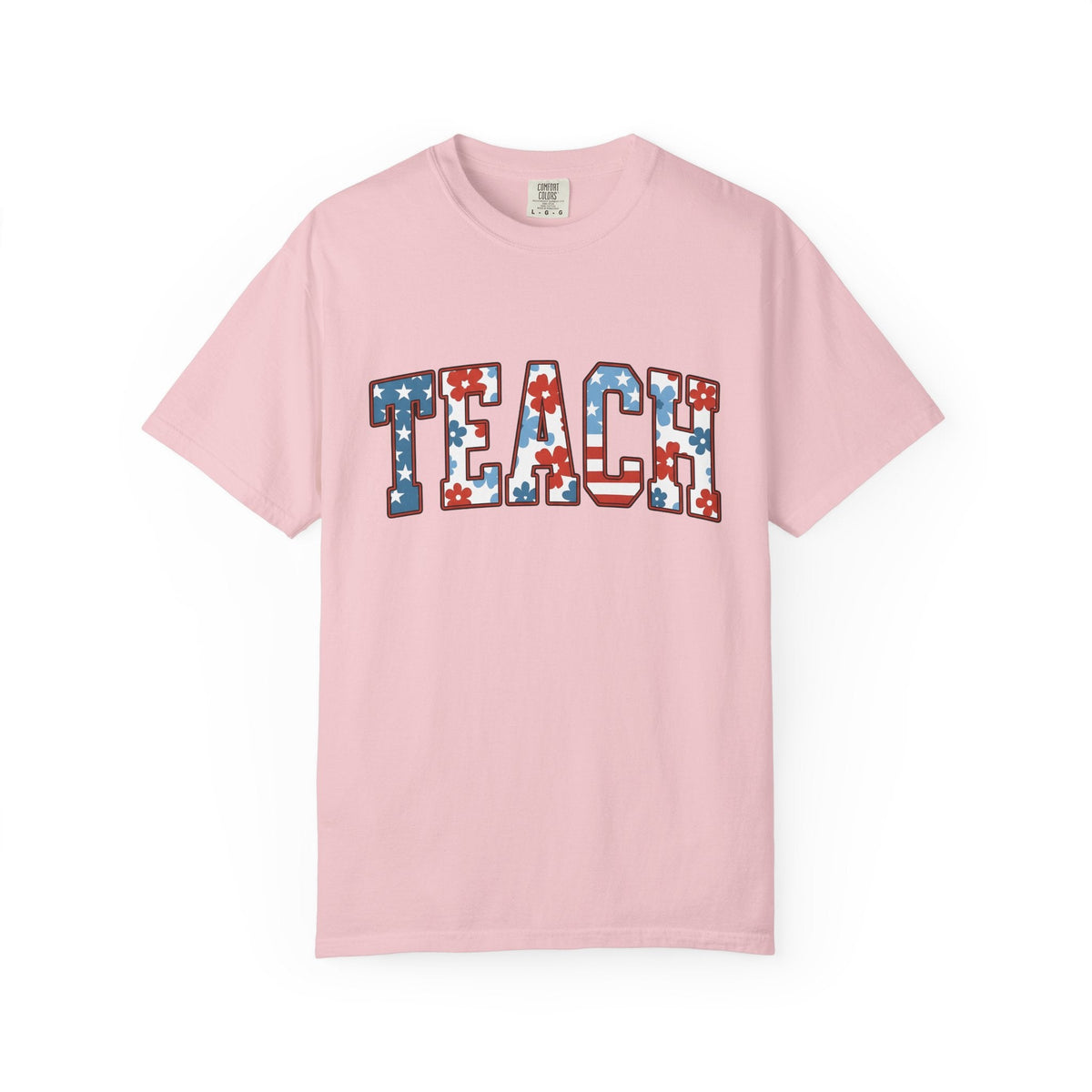 Patriotic Floral Text Shirt America Teacher Unisex Gift product image 3