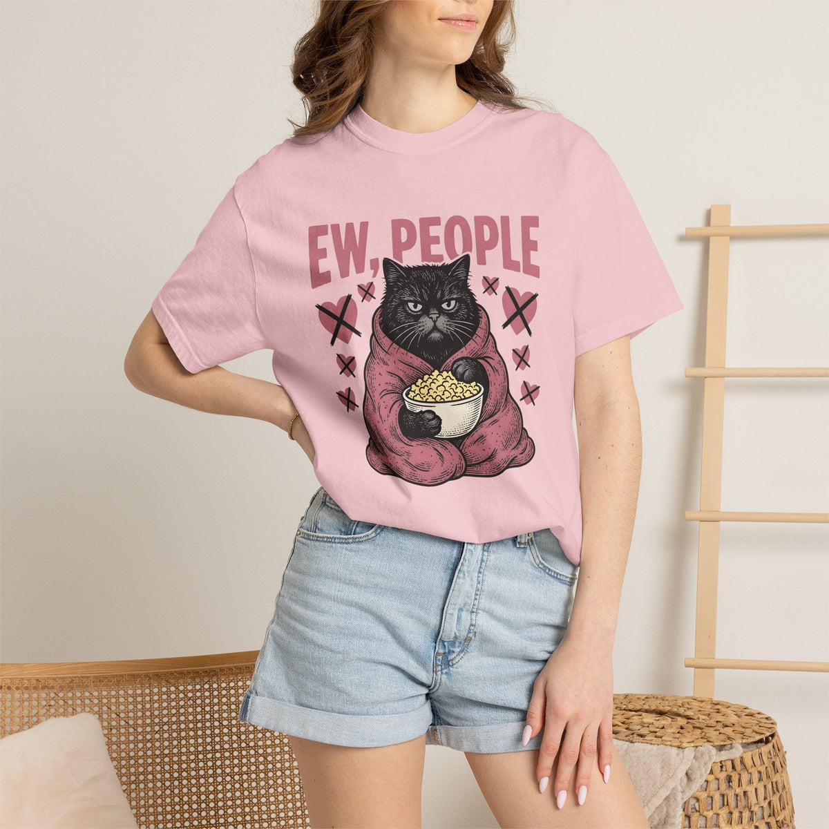 Mad Cat Heart Cartoon T-Shirt – Valentine's Day Kitty product image 12