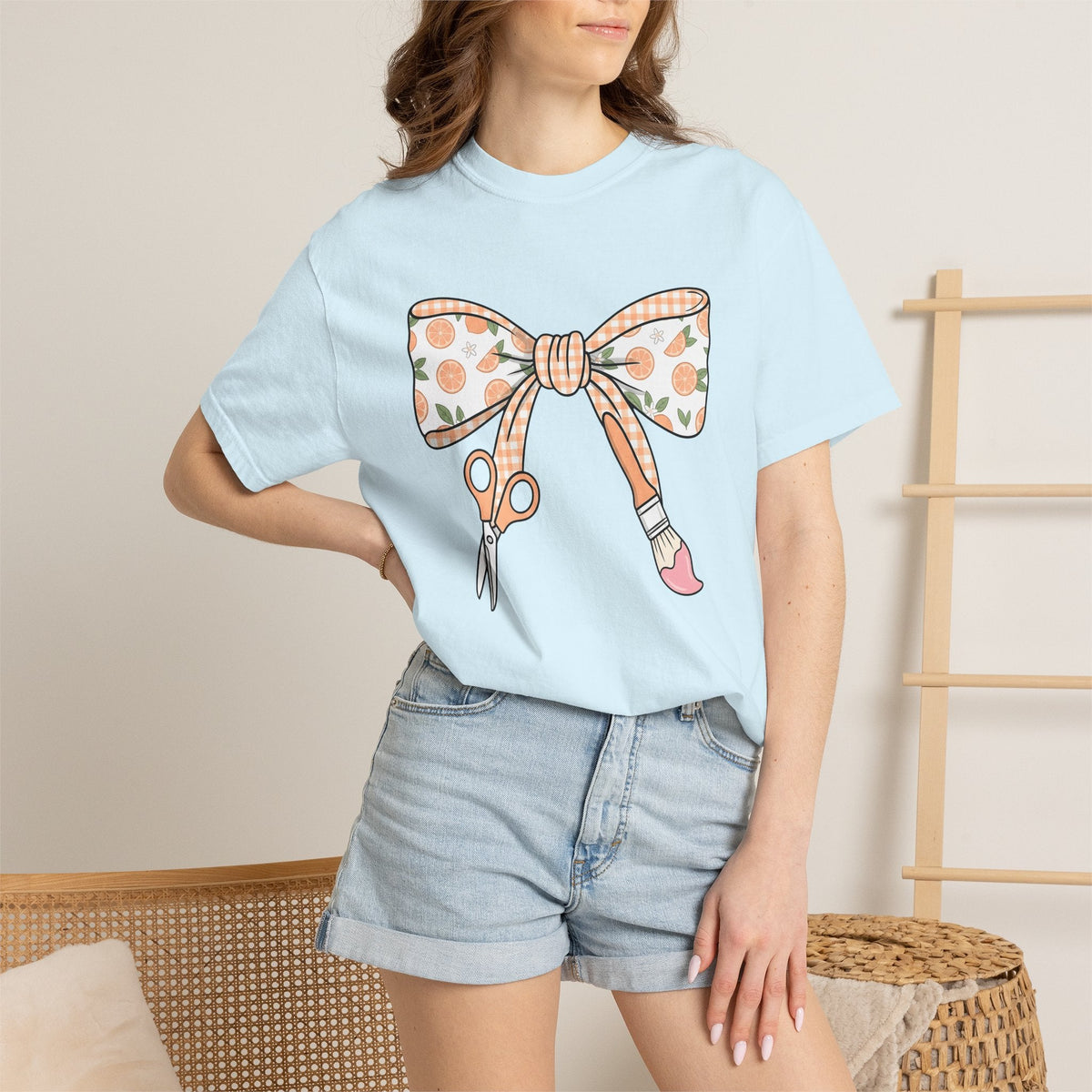 Bow Shears Paint Brush Shirt Teachers Crafting Unisex Gift product image 9