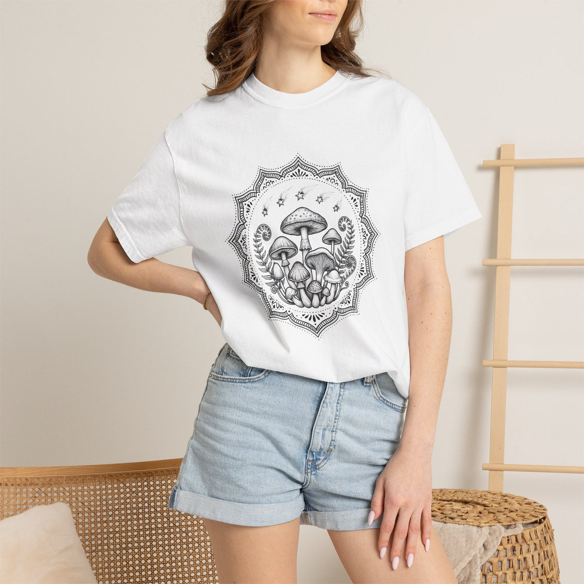 Fungi Cluster Shirt Boho Chic Wilderness Gift Women Doodle product image 6