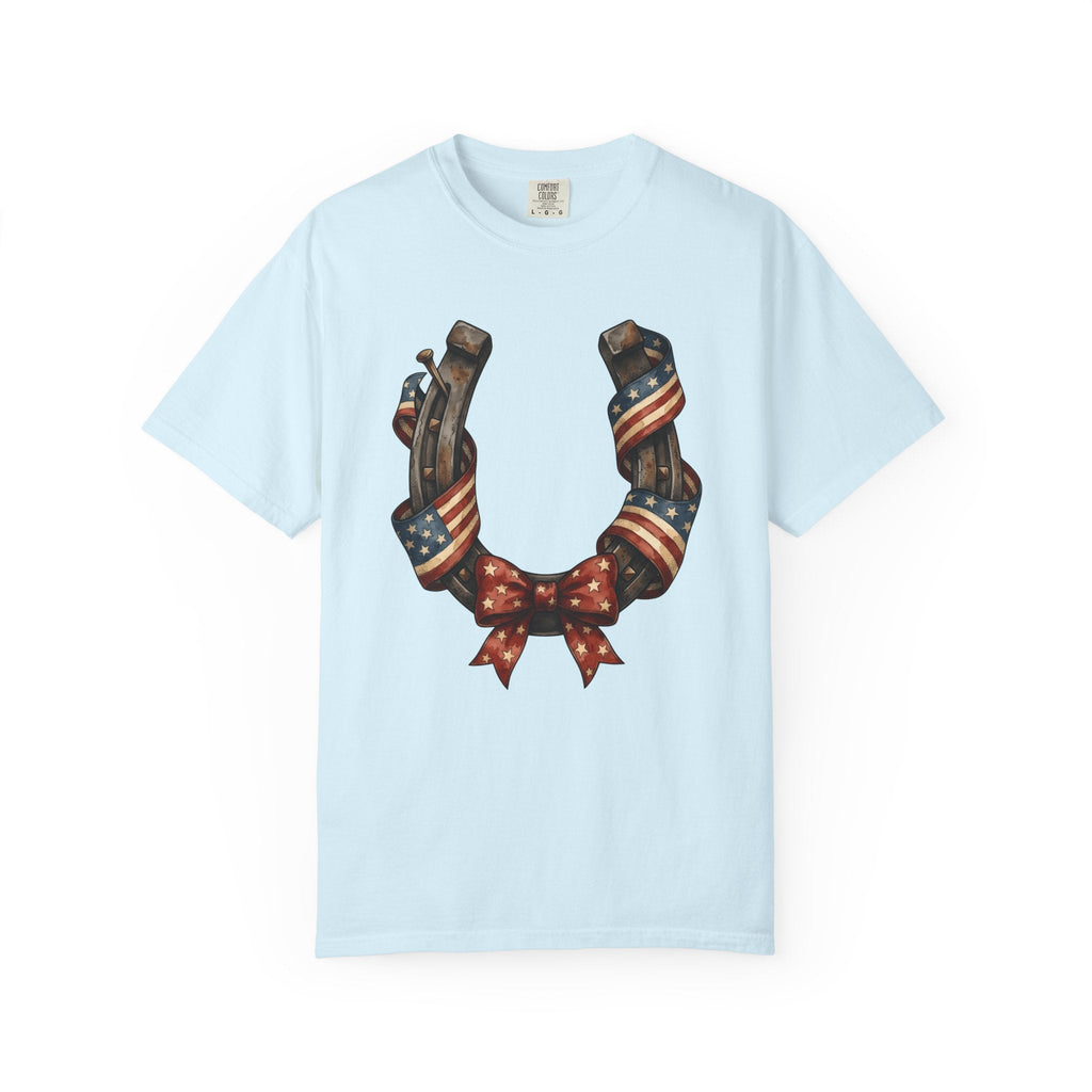 Horseshoe Flag Shirt America Patriotic Unisex Gift Rustic product image 2