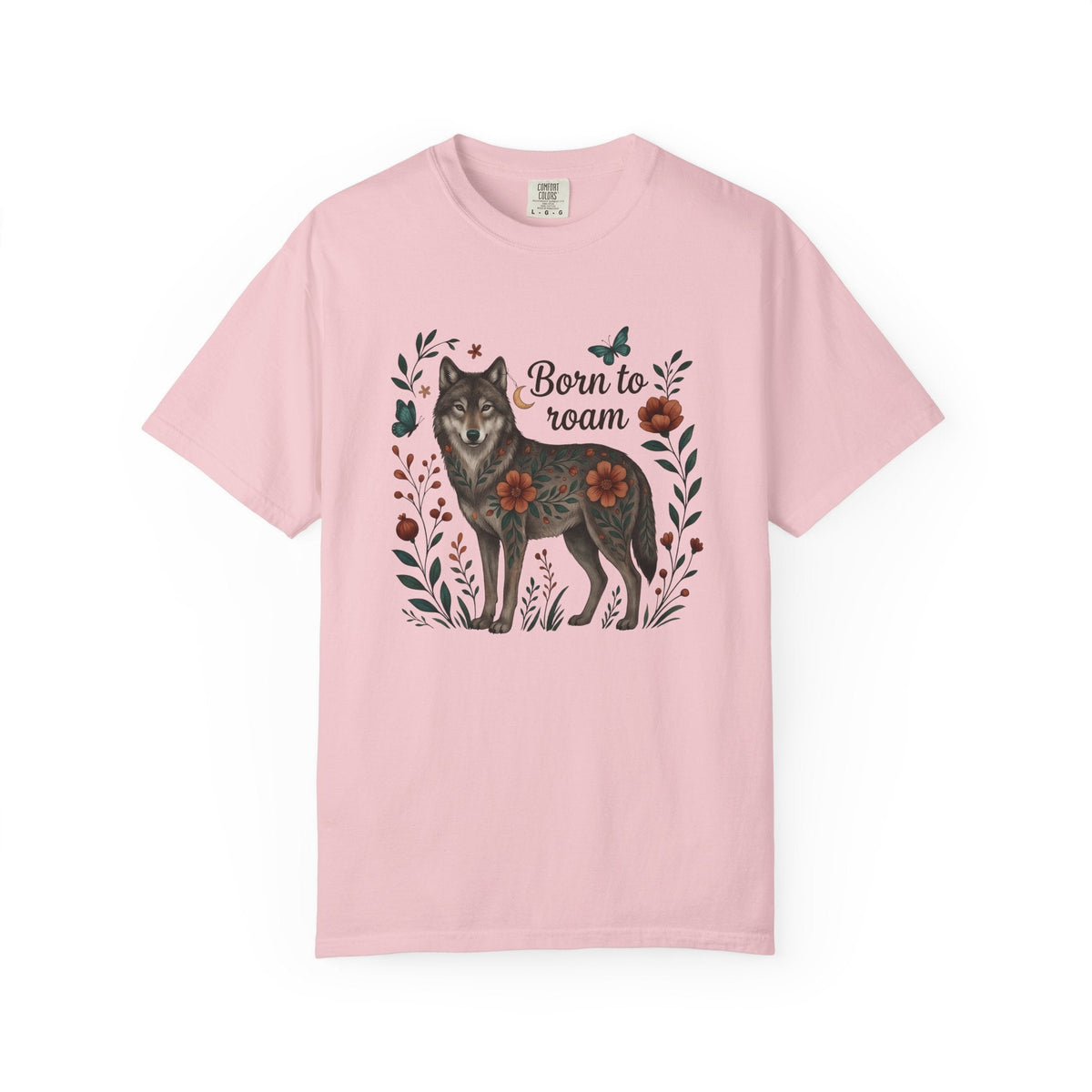Wolf Flower Shirt Animals & Flowers Outdoors Gift Women product image 3