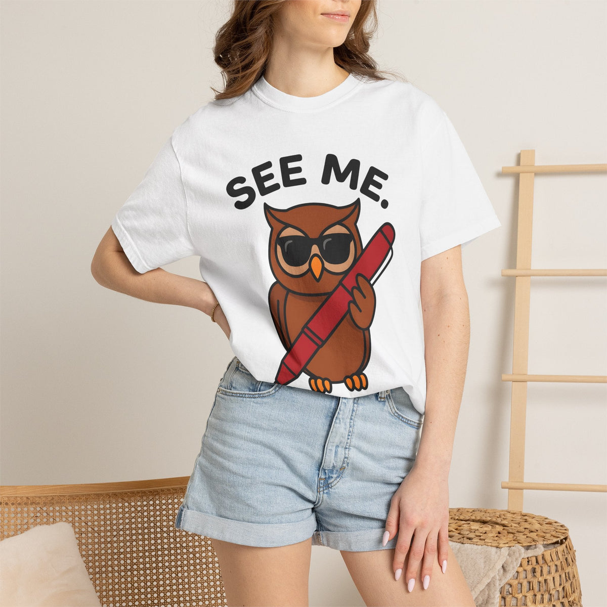 Owl Sunglasses Hand-Drawn T-Shirt – Cool Teacher Learning product image 6